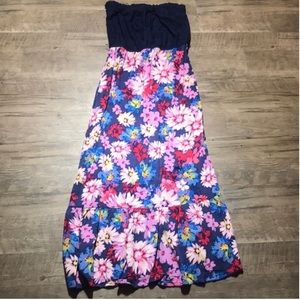 Navy Blue Floral Maxi Dress Size Large